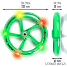 Apollo - 200 mm zestaw zapasowych kół do City Scooter - Phantom / Spectre - LED Zielony Transparent