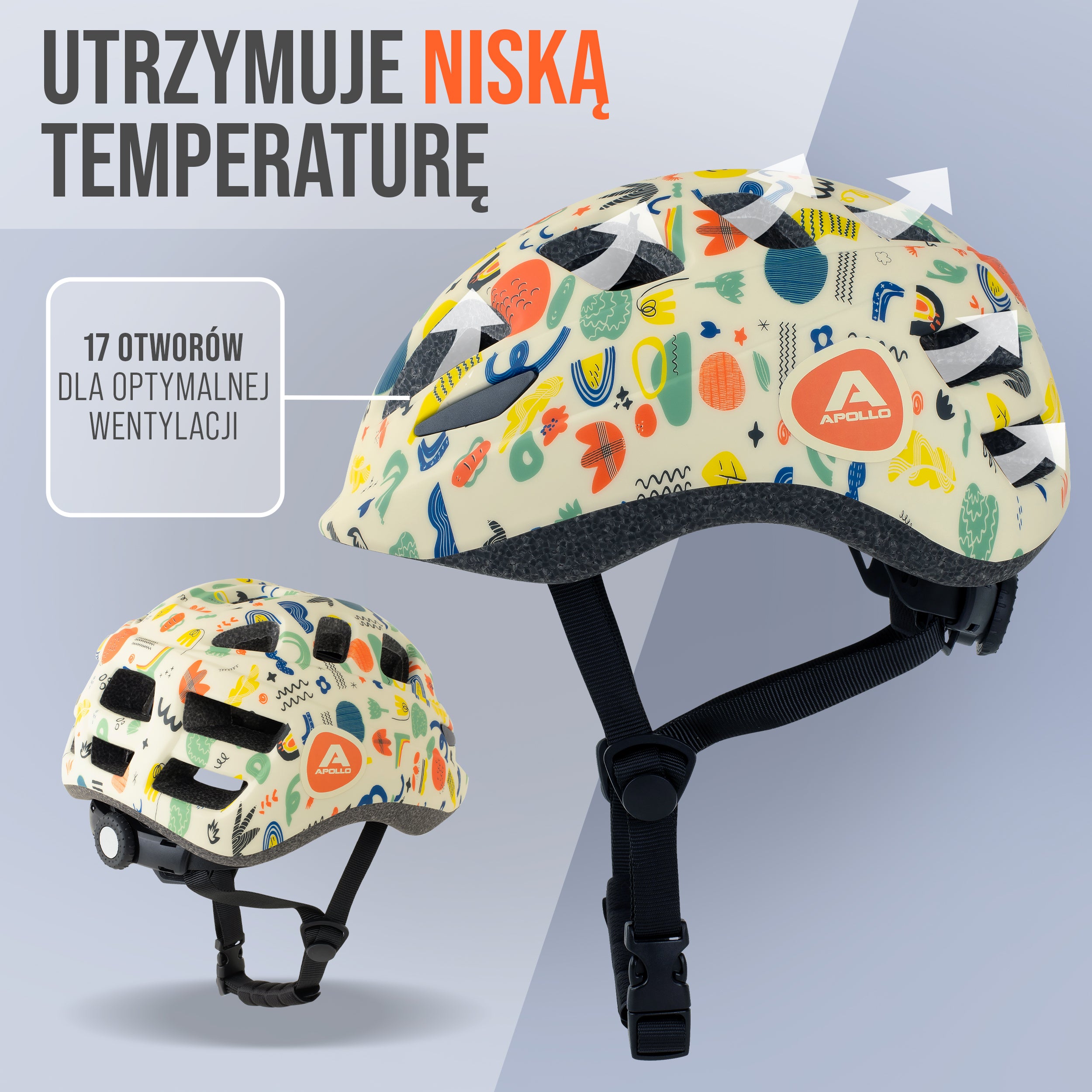 Apollo - Apollo kask rowerowy dla dzieci, kask dla dzieci i młodzieży, kask multi-sportowy - Papercraft