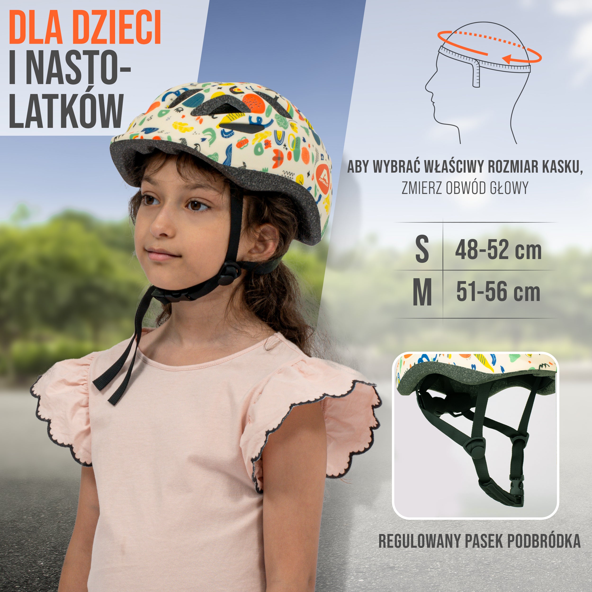 Apollo - Apollo kask rowerowy dla dzieci, kask dla dzieci i młodzieży, kask multi-sportowy - Papercraft