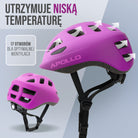 Apollo - Apollo kask rowerowy dla dzieci, kask dla dzieci i młodzieży, kask multi-sportowy - Pink Fade