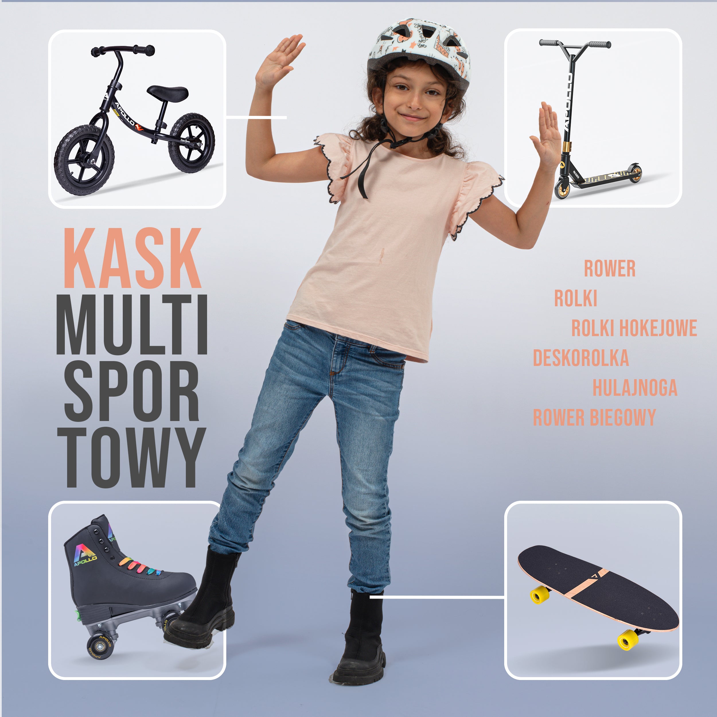 Apollo - Apollo kask rowerowy dla dzieci, kask dla dzieci i młodzieży, kask multi-sportowy - Fairytale