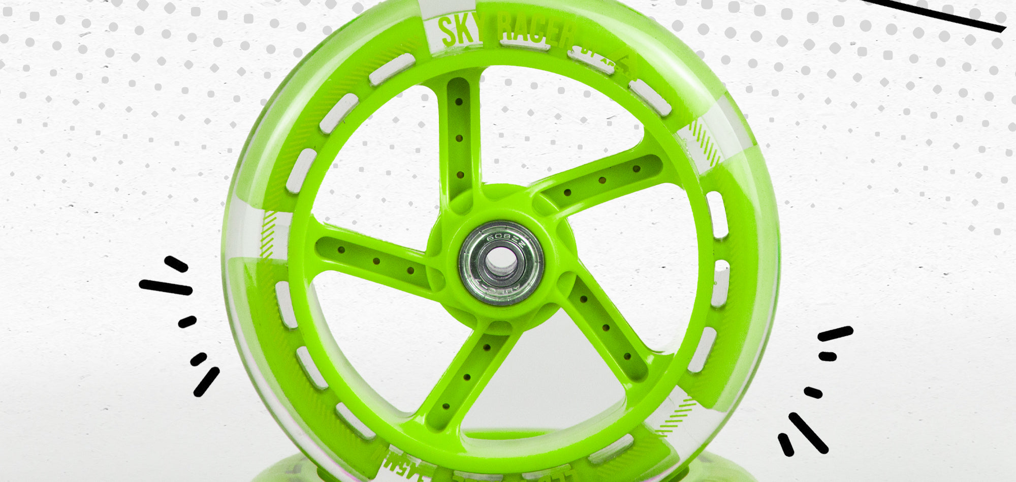 Apollo - Zestaw zapasowych kół do Skyracer - 145 mm - od Apollo - Zielony