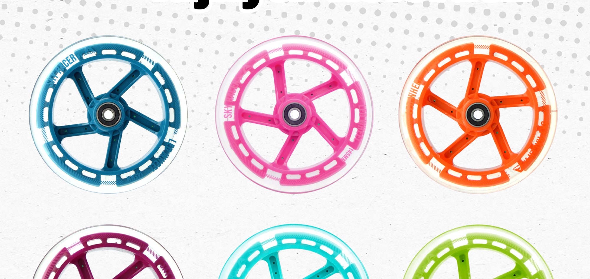 Apollo - Zestaw zapasowych kół do Skyracer - 145 mm - od Apollo - Zielony