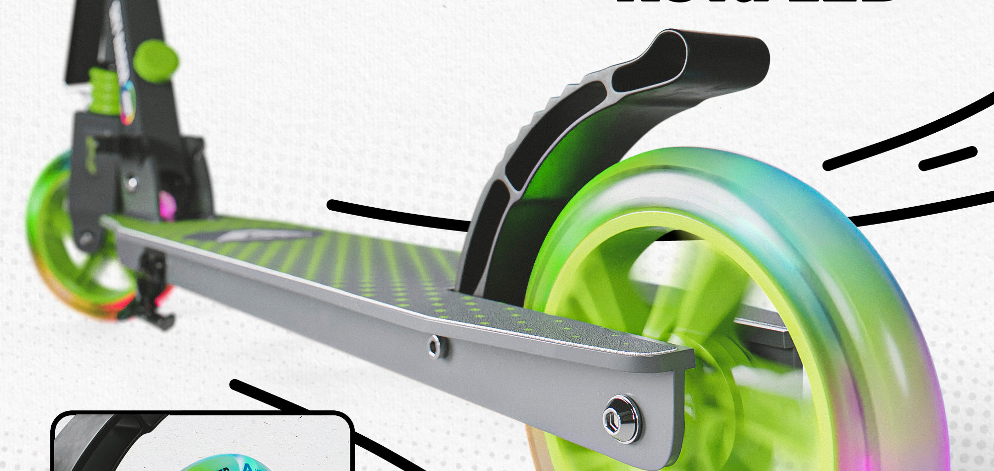 Apollo - Zestaw zapasowych kół do Skyracer - 145 mm - od Apollo - Zielony