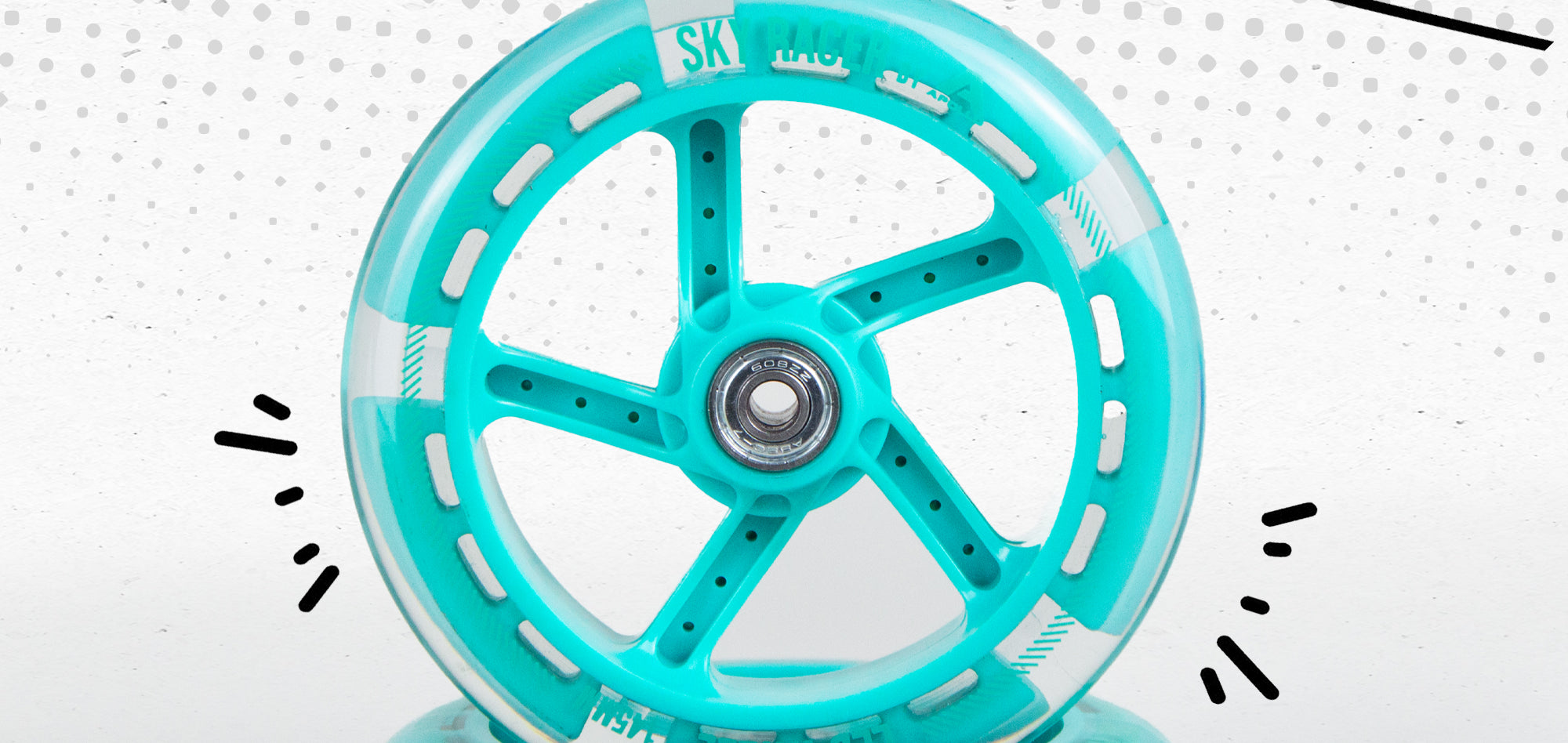 Apollo - Zestaw zapasowych kół do Skyracer - 145 mm - od Apollo - Jasnoniebieski