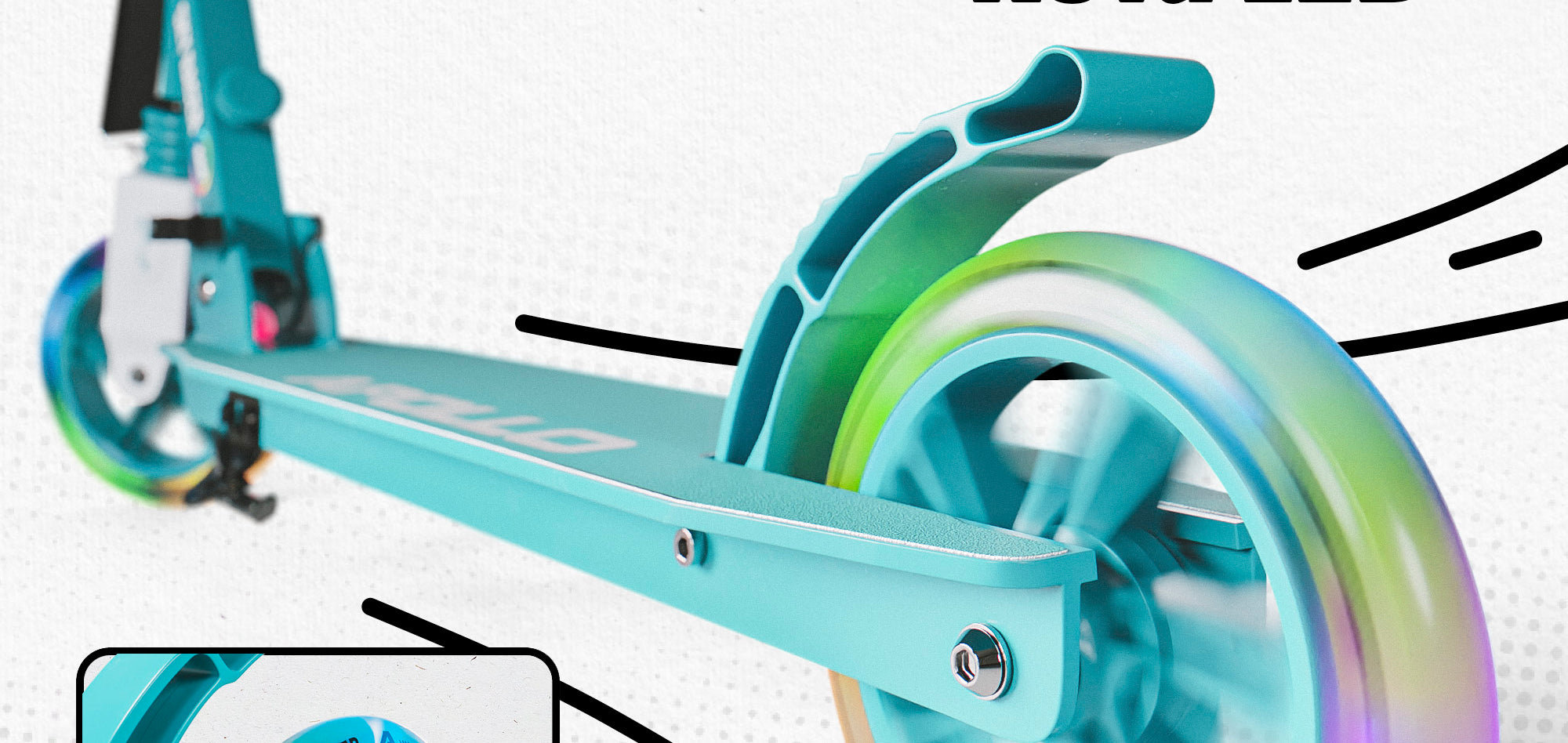 Apollo - Zestaw zapasowych kół do Skyracer - 145 mm - od Apollo - Jasnoniebieski