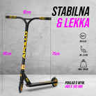 Apollo - Hulajnoga stunt „Hawk” – freestyle kickscooter dla dzieci i dorosłych - Czarny Złoty