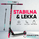 Apollo - Hulajnoga stunt „Eagle” – anodowany profesjonalny stunt roller z łożyskami ABEC 9 - Czarny Miętowy Różowy