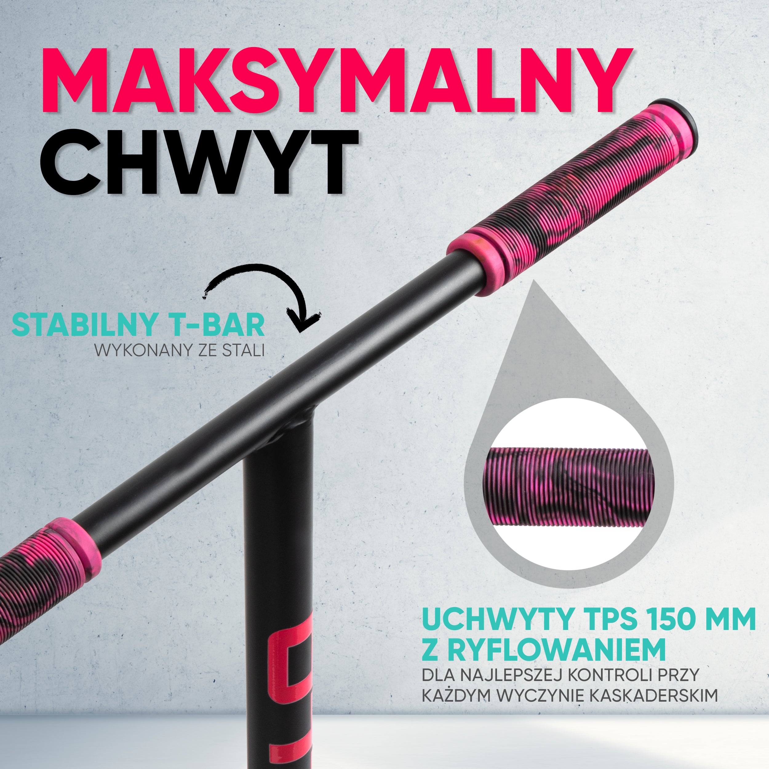 Apollo - Hulajnoga stunt „Eagle” – anodowany profesjonalny stunt roller z łożyskami ABEC 9 - Czarny Miętowy Różowy