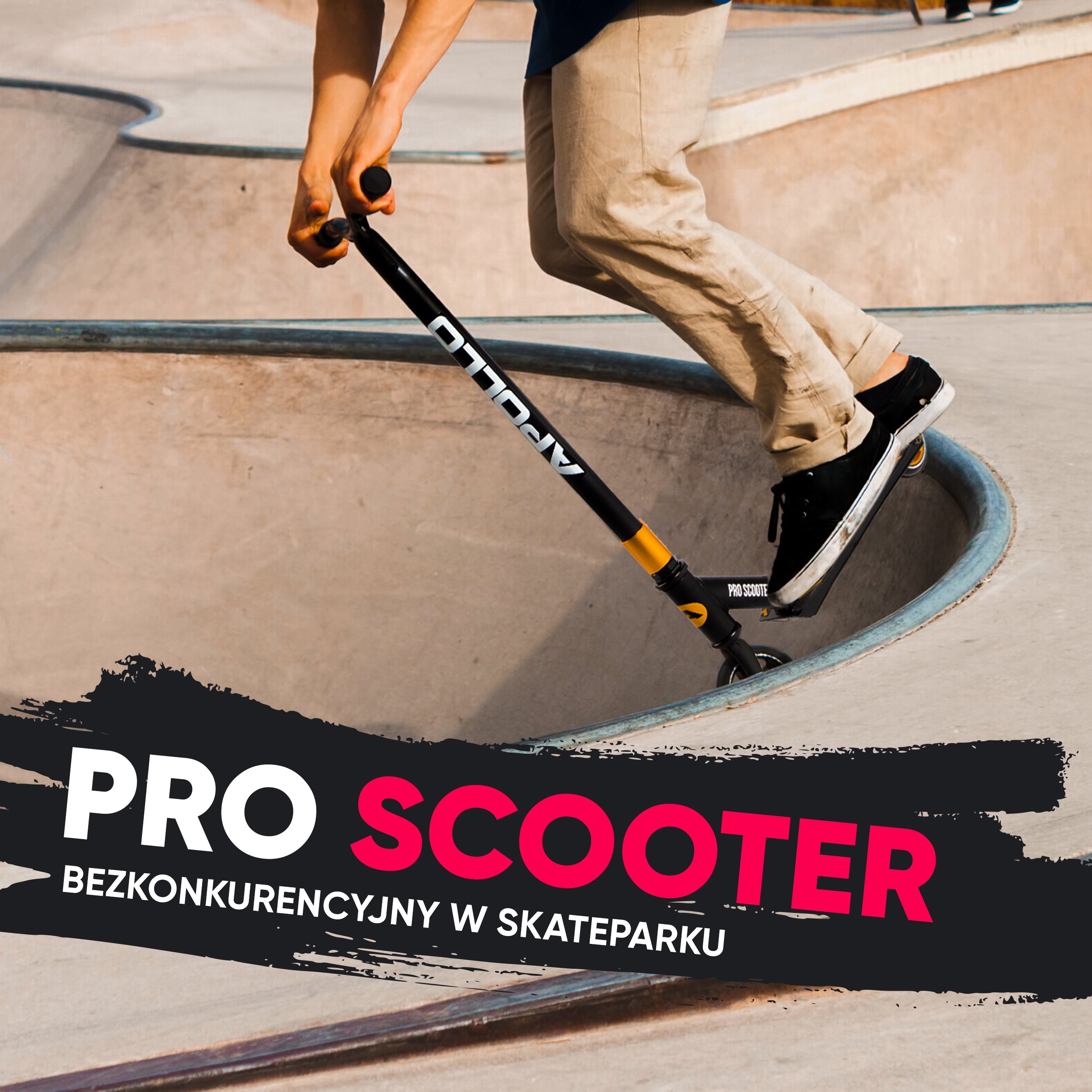 Apollo - Hulajnoga stunt „Eagle” – anodowany profesjonalny stunt roller z łożyskami ABEC 9 - Czarny Miętowy Różowy