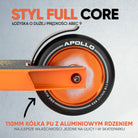 Apollo - Hulajnoga stunt „Eagle” – anodowany profesjonalny stunt roller z łożyskami ABEC 9 - Czarny Pomarańczowy