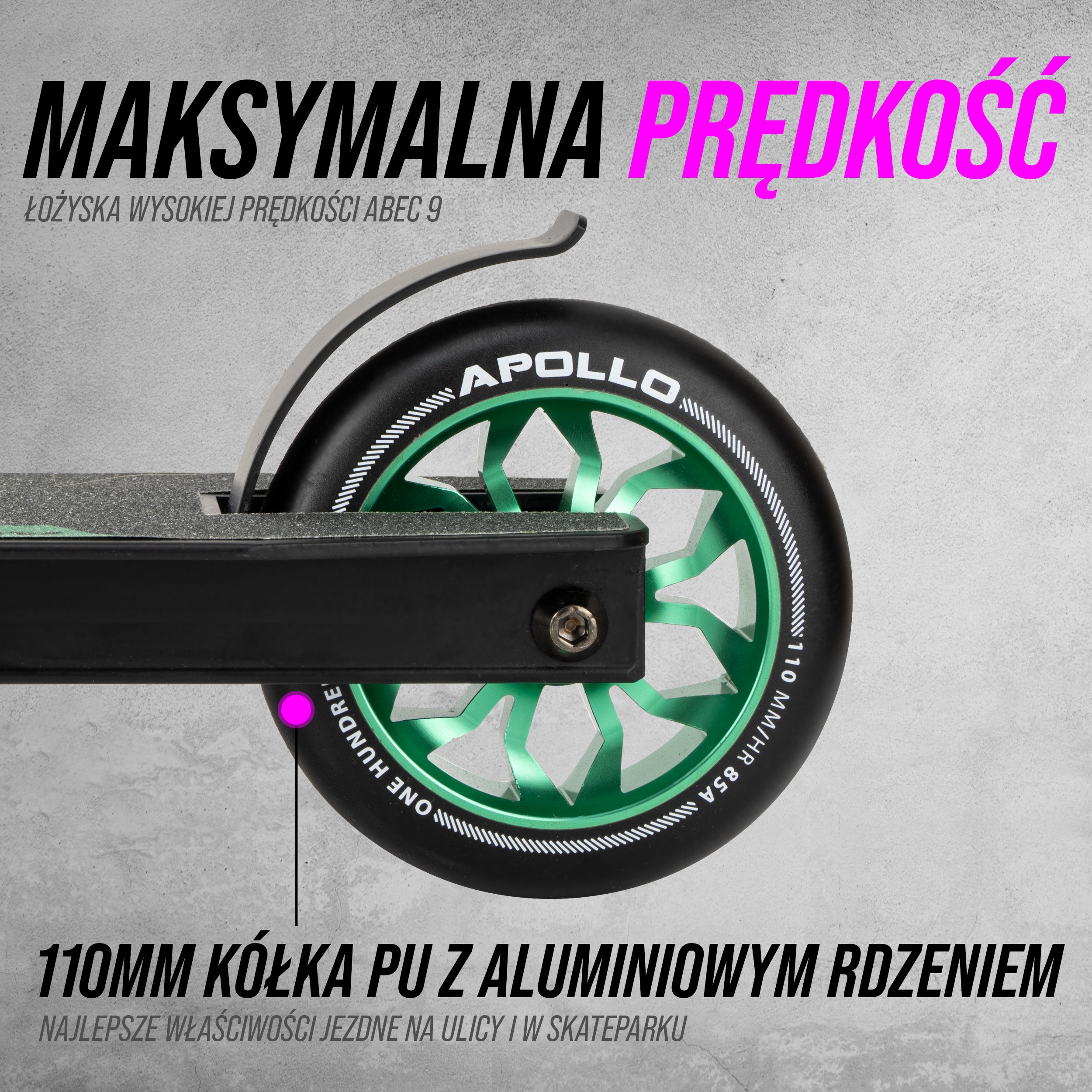 Apollo - Hulajnoga stunt „Hawk” – freestyle kickscooter dla dzieci i dorosłych - Czarny Ocean