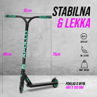 Apollo - Hulajnoga stunt „Hawk” – freestyle kickscooter dla dzieci i dorosłych - Czarny Ocean