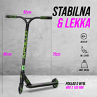 Apollo - Hulajnoga stunt „Hawk” – freestyle kickscooter dla dzieci i dorosłych - Czarny Zielony