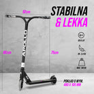 Apollo - Hulajnoga stunt „Hawk” – freestyle kickscooter dla dzieci i dorosłych - Czarny Biały