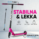 Apollo - Hulajnoga stunt „Eagle” – anodowany profesjonalny stunt roller z łożyskami ABEC 9 - Różowy