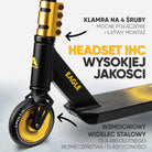 Apollo - Hulajnoga stunt „Eagle” – anodowany profesjonalny stunt roller z łożyskami ABEC 9 - Czarny Złoty