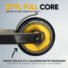 Apollo - Hulajnoga stunt „Eagle” – anodowany profesjonalny stunt roller z łożyskami ABEC 9 - Czarny Złoty