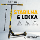 Apollo - Hulajnoga stunt „Eagle” – anodowany profesjonalny stunt roller z łożyskami ABEC 9 - Czarny Złoty
