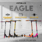 Apollo - Hulajnoga stunt „Eagle” – anodowany profesjonalny stunt roller z łożyskami ABEC 9 - Czarny Złoty
