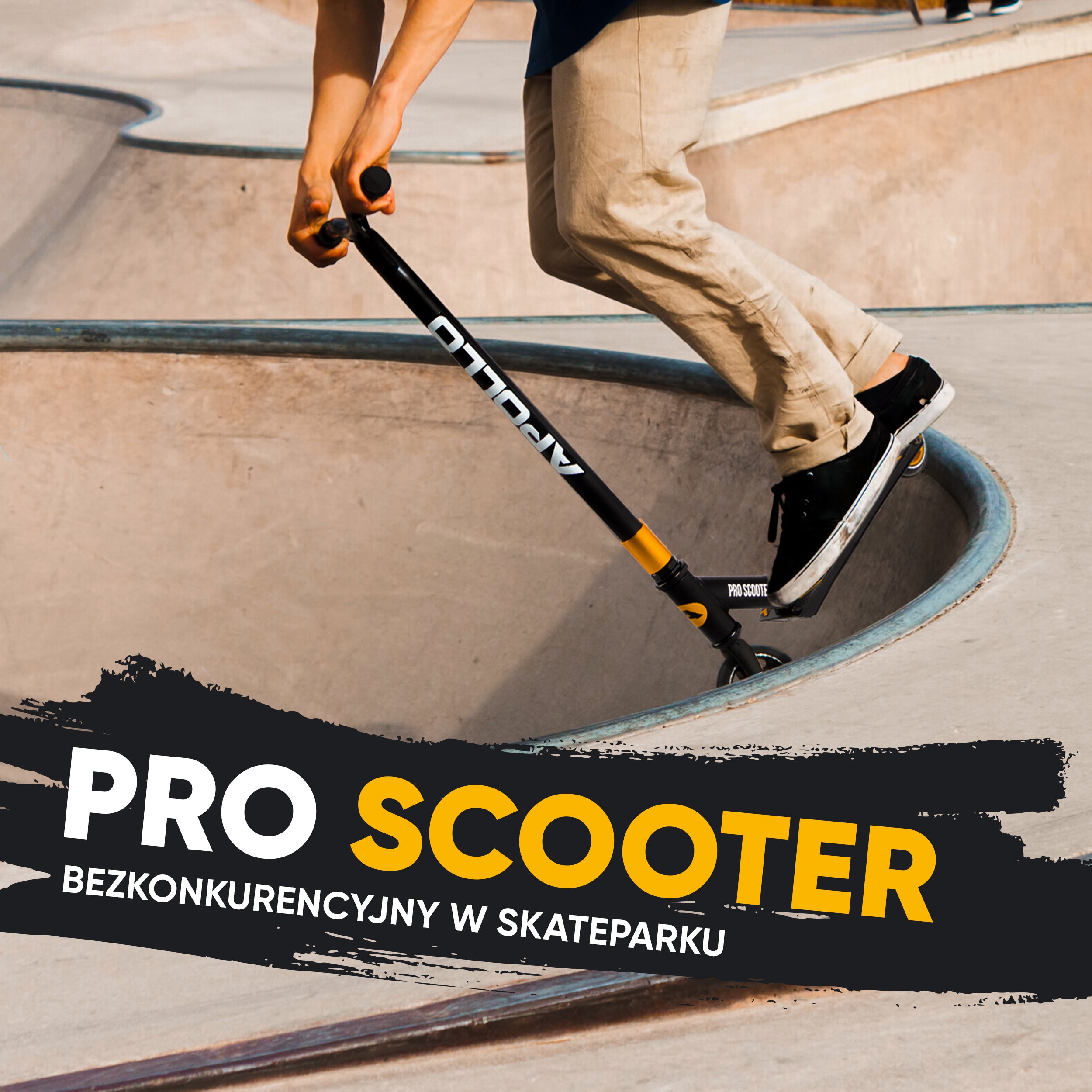 Apollo - Hulajnoga stunt „Eagle” – anodowany profesjonalny stunt roller z łożyskami ABEC 9 - Czarny Złoty