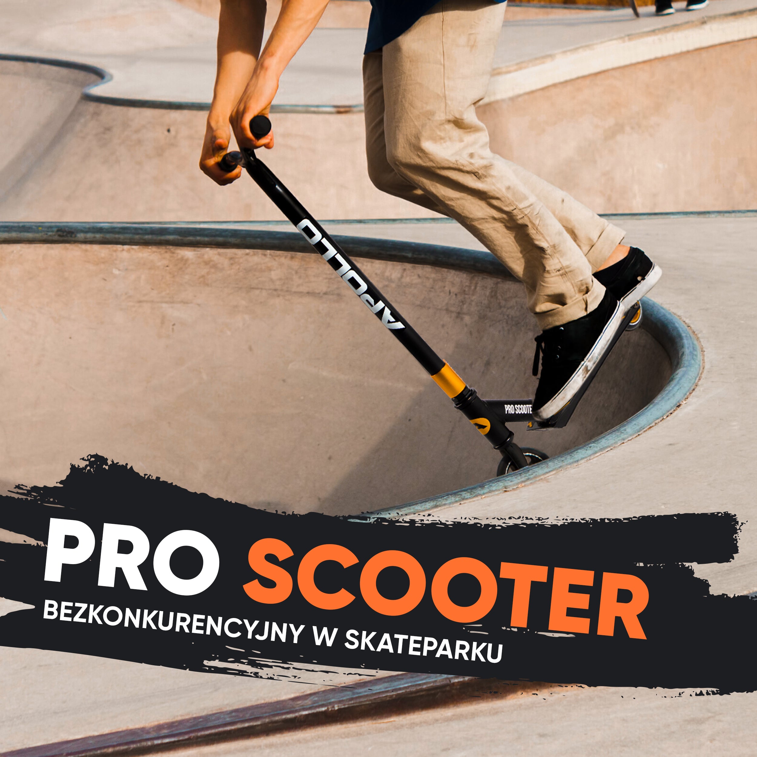 Apollo - Hulajnoga stunt „Eagle” – anodowany profesjonalny stunt roller z łożyskami ABEC 9 - Czarny Zielony Pomarańczowy