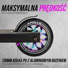 Apollo - Hulajnoga stunt „Hawk” – freestyle kickscooter dla dzieci i dorosłych - Czarny Rainbow