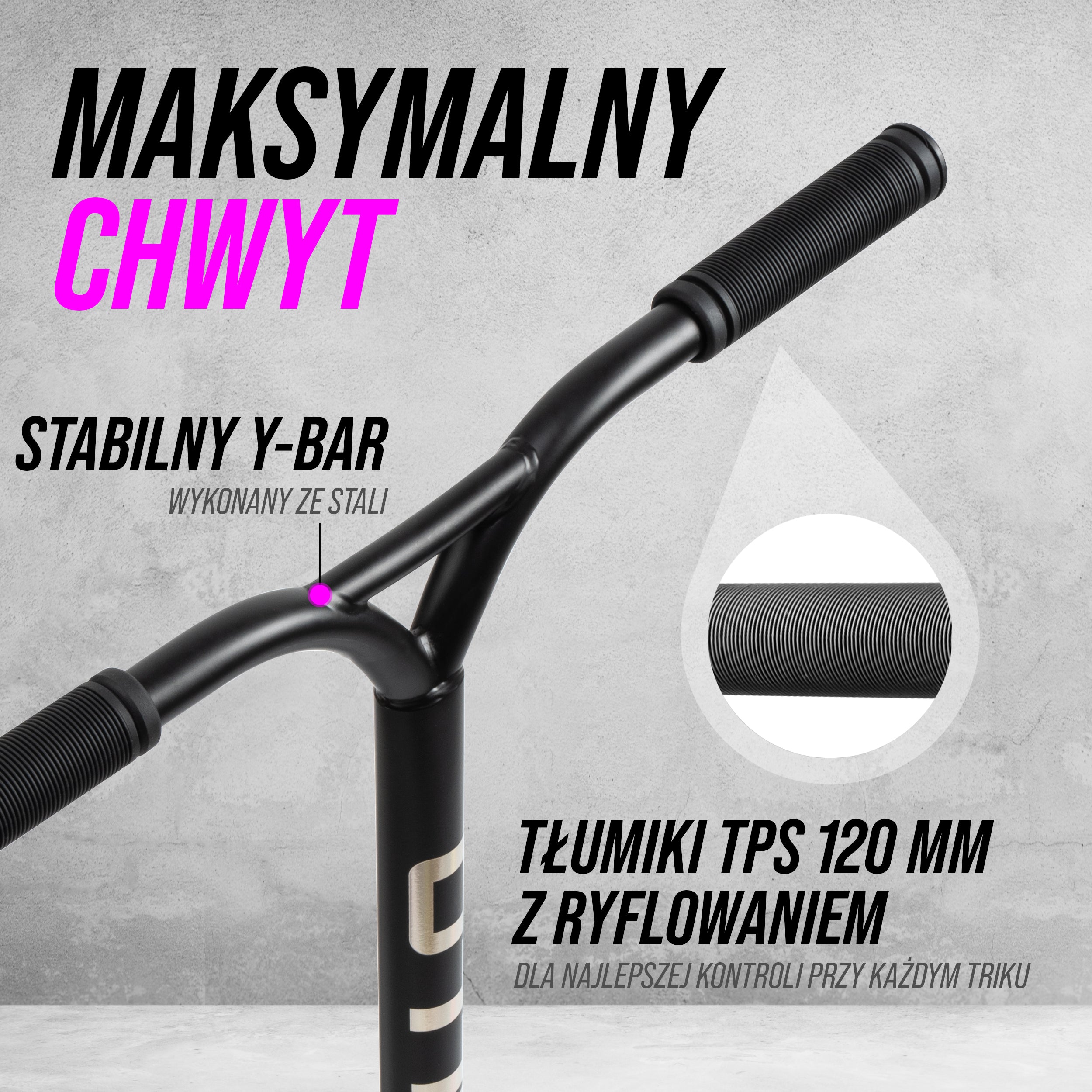 Apollo - Hulajnoga stunt „Hawk” – freestyle kickscooter dla dzieci i dorosłych - Czarny Rainbow