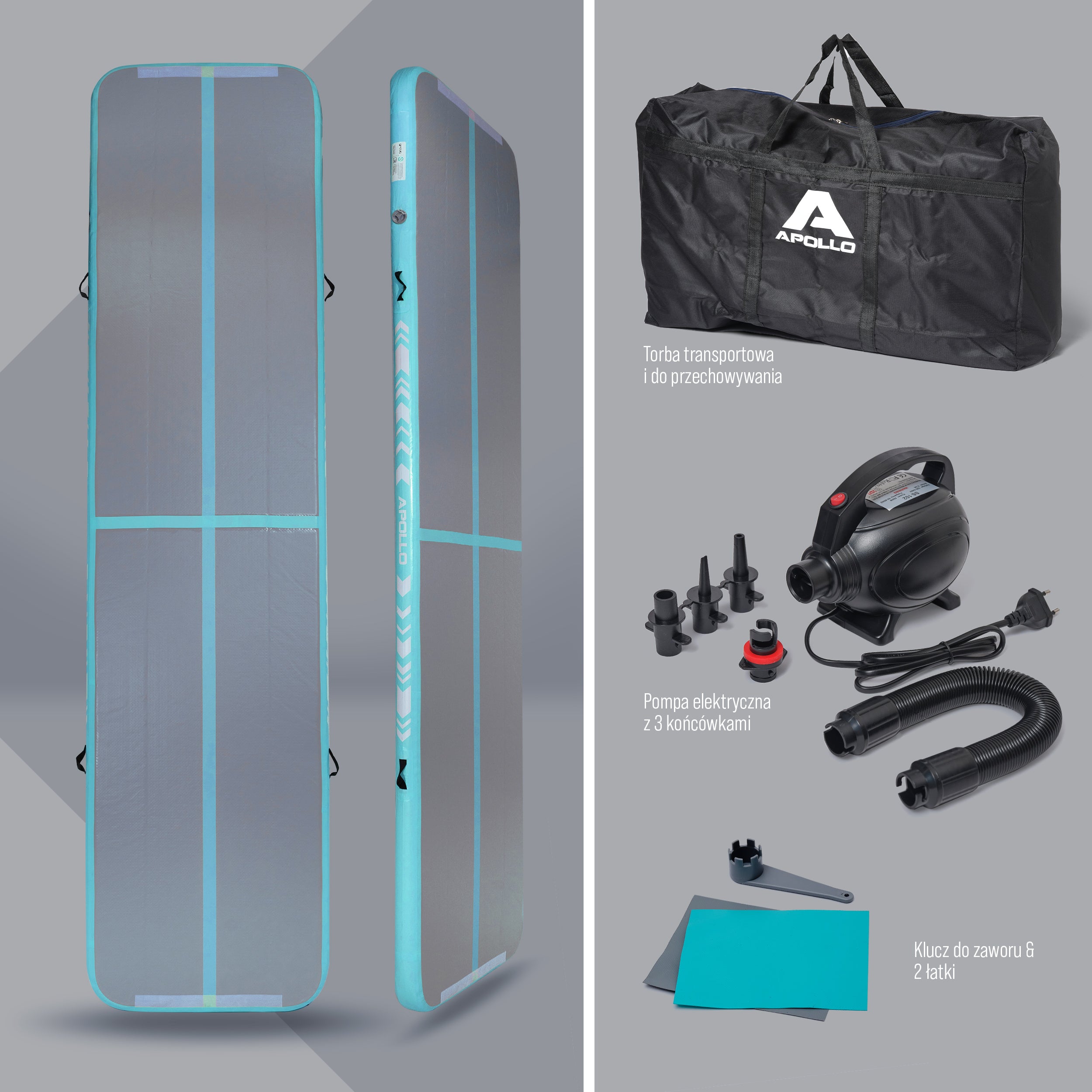 Apollo Funsport PL - Air Mat Pro - Mata powietrzna - Jasnoniebieski 400x100x10