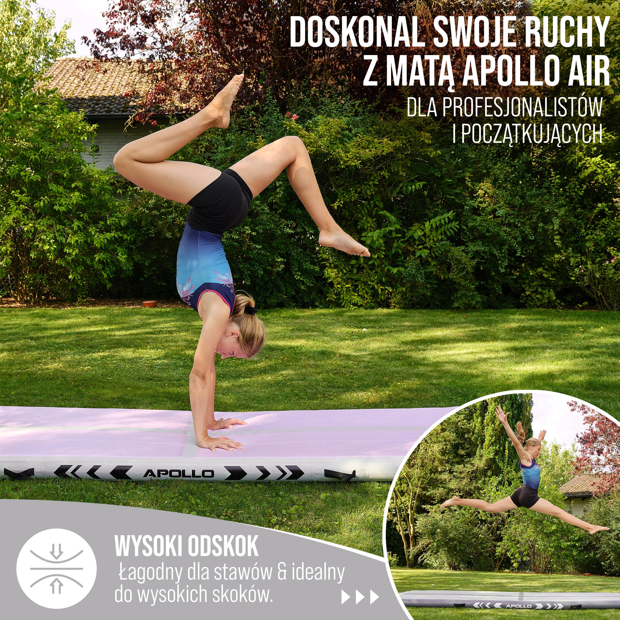 Apollo Funsport PL - Air Mat Pro - Mata powietrzna - Różowy - Full Color 400x100x10