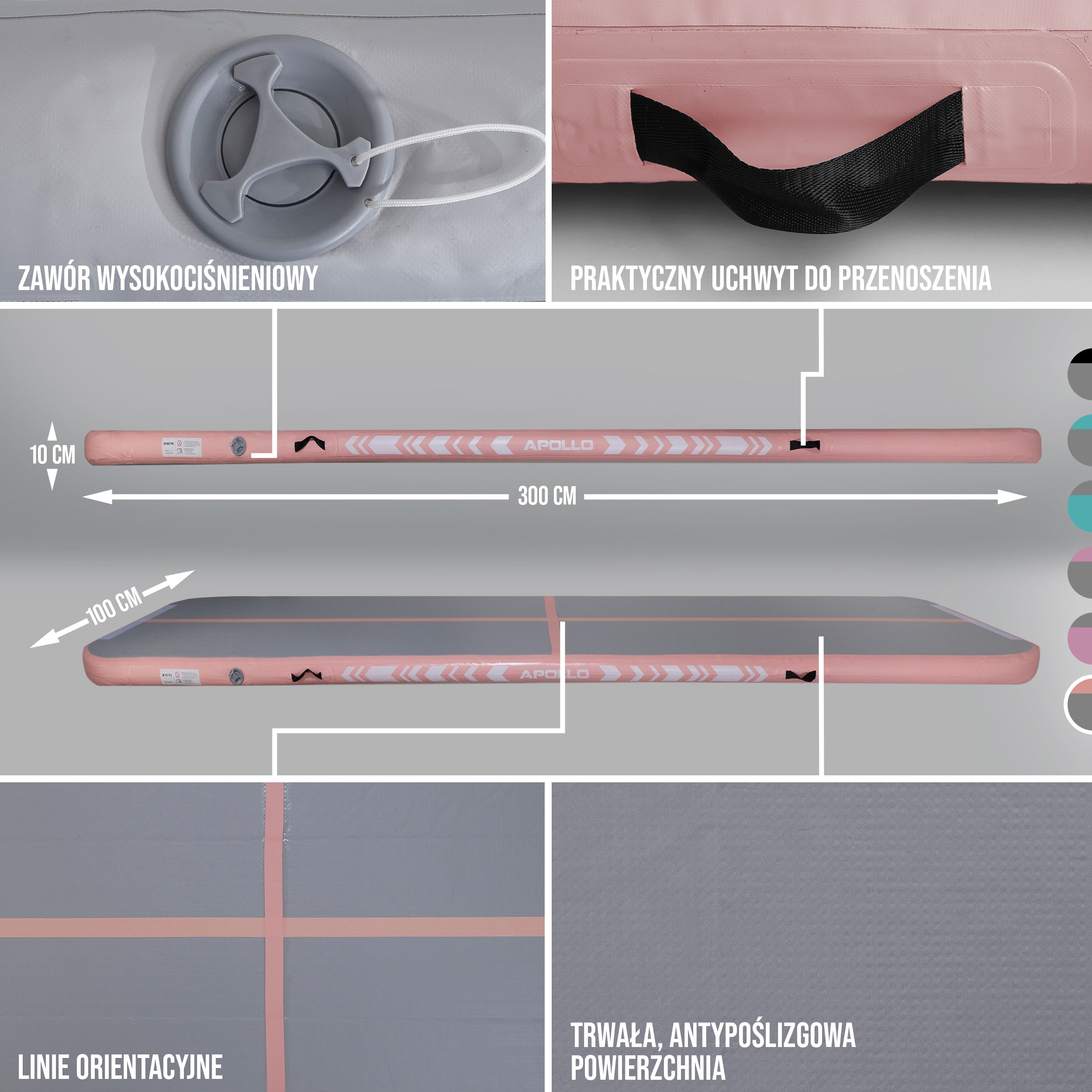 Apollo Funsport PL - Air Mat Pro - Mata powietrzna - Peach 300x100x10