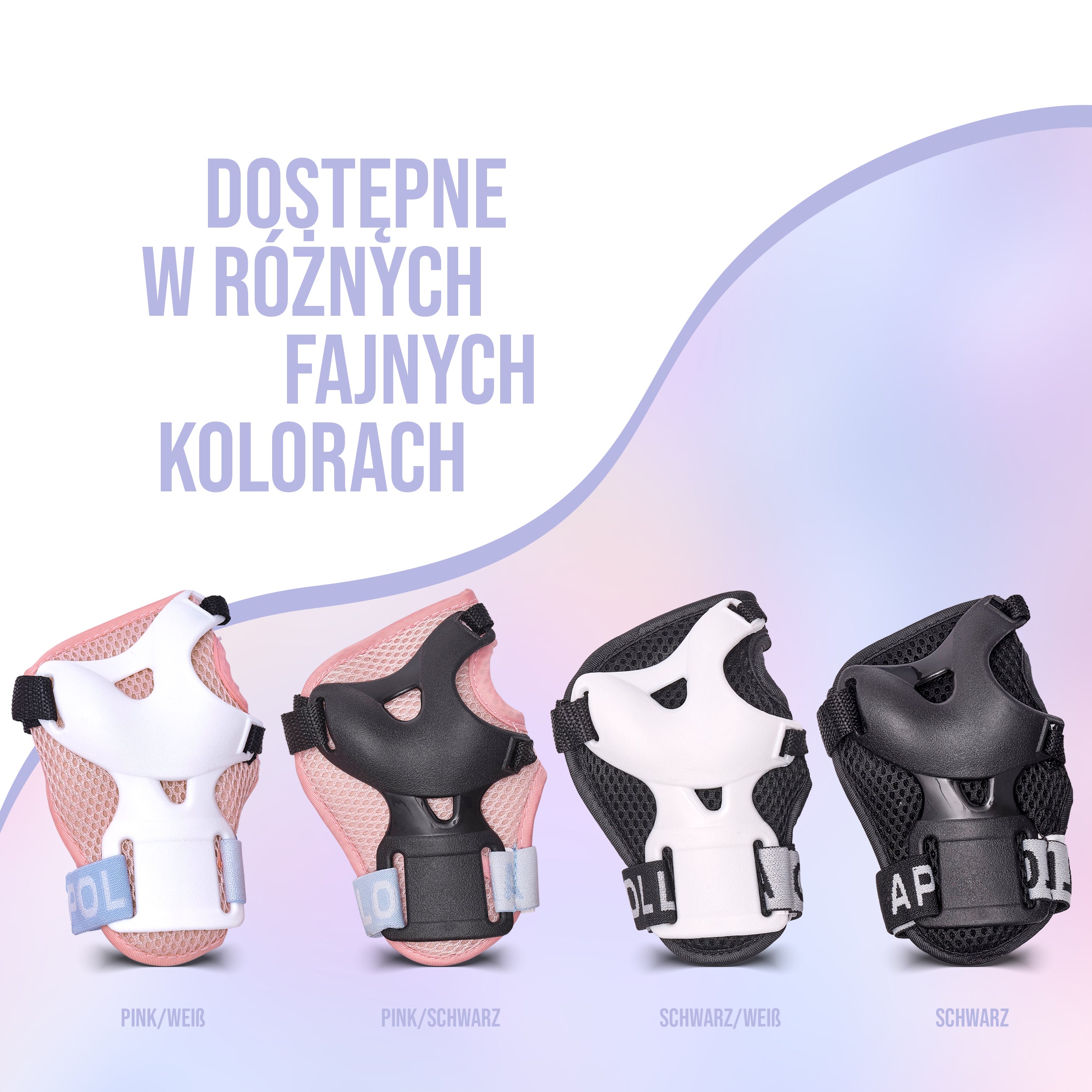 Apollo Funsport PL - Apollo zestaw ochraniaczy dla dzieci, ochraniacze na kolana i łokcie - Różowy
