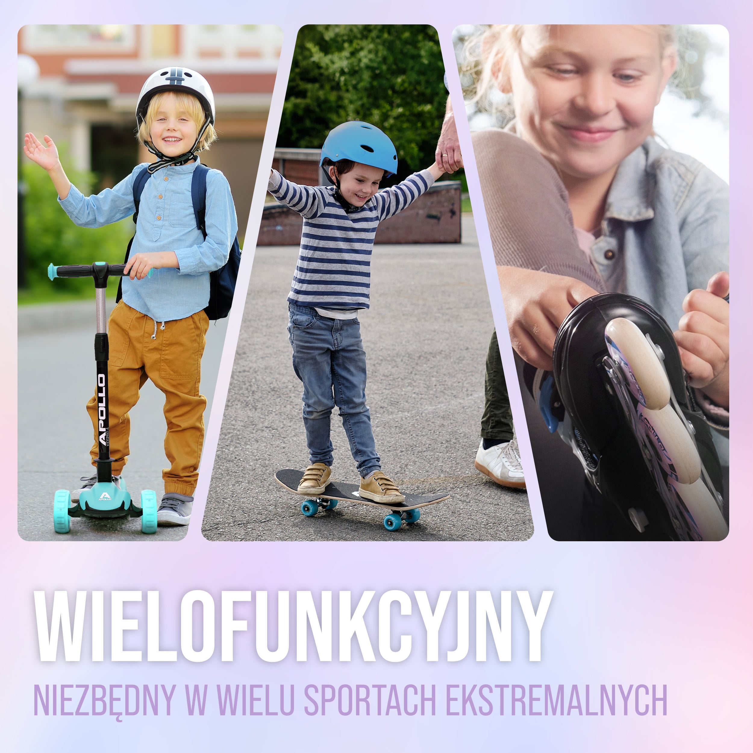 Apollo Funsport PL - Apollo zestaw ochraniaczy dla dzieci, ochraniacze na kolana i łokcie - Różowy