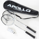 Apollo Funsport PL - Badminton Set Match Pro 400 - Rakieta do badmintona dla dzieci i dorosłych - Biały Czarny