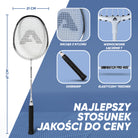 Apollo Funsport PL - Badminton Set Match Pro 400 - Rakieta do badmintona dla dzieci i dorosłych - Biały Czarny