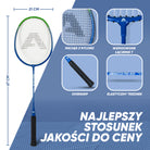 Apollo Funsport PL - Badminton Set Match Pro 400 - Rakieta do badmintona dla dzieci i dorosłych - Niebieski Zielony