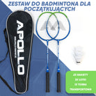 Apollo Funsport PL - Badminton Set Match Pro 400 - Rakieta do badmintona dla dzieci i dorosłych - Niebieski Zielony
