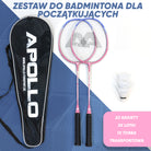 Apollo Funsport PL - Badminton Set Match Pro 400 - Rakieta do badmintona dla dzieci i dorosłych - Niebieski Różowy
