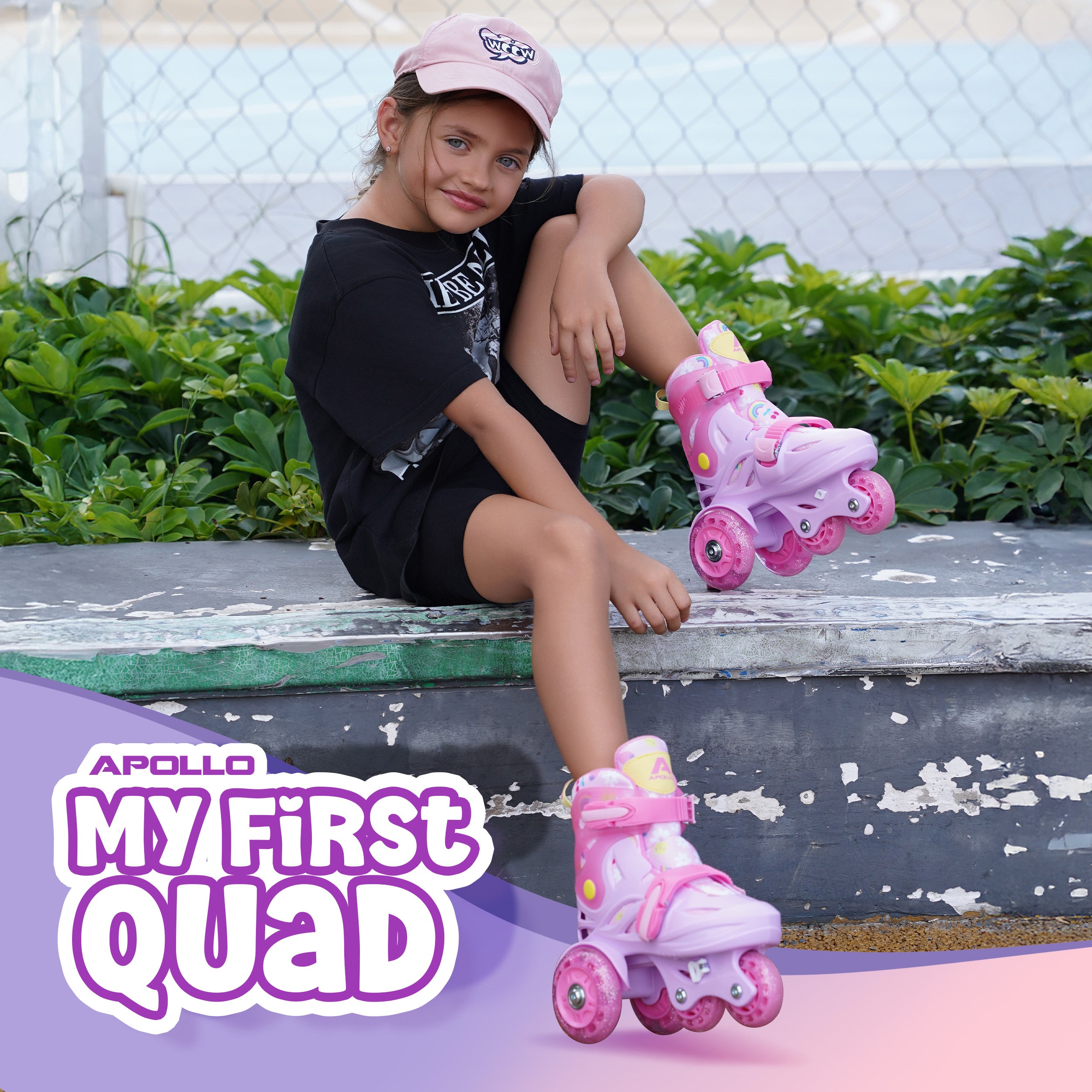 Apollo Funsport PL - Apollo Kids My 1st Skates regulowane wrotki dla dzieci, rozmiar 26-30 - Różowy