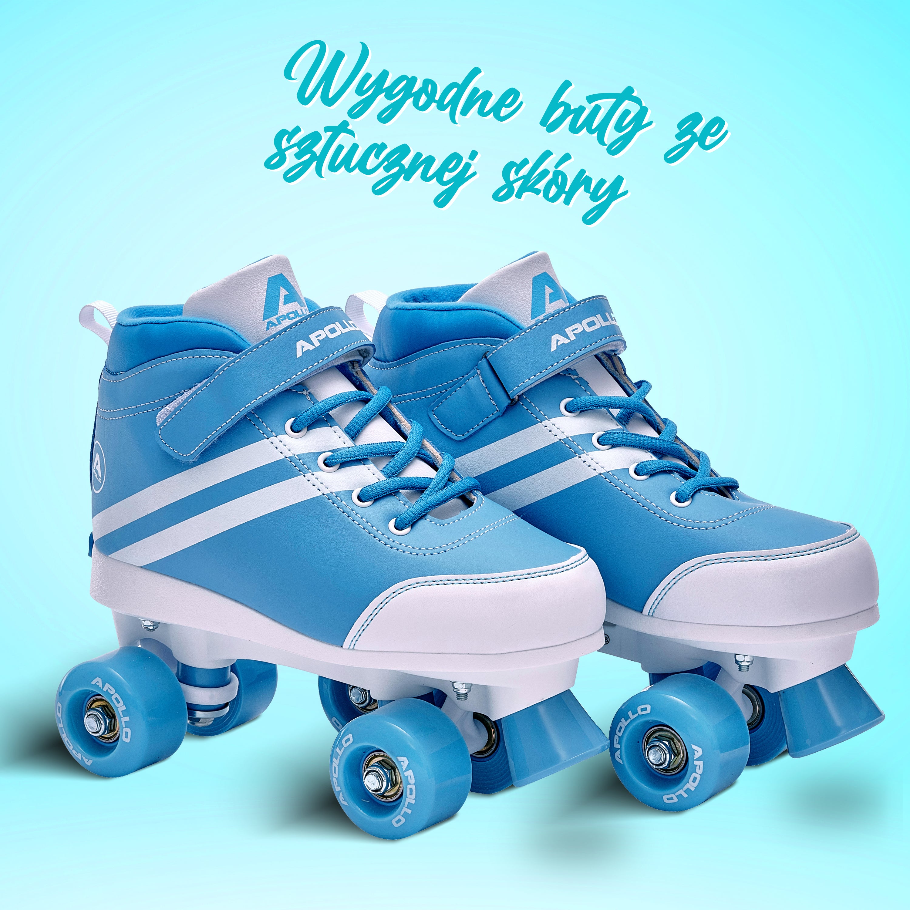 Apollo - Wrotki z miękkimi butami, regulowane rozmiarowo, dla dzieci - "Blueberry" - L (39-42)