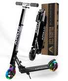 Apollo - Hulajnoga miejska z amortyzacją „Skyracer” składana, z regulowaną wysokością kierownicy koła 145mm - Czarny