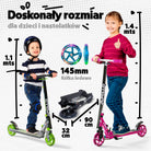 Apollo - Hulajnoga miejska z amortyzacją „Skyracer” składana, z regulowaną wysokością kierownicy koła 145mm - Czarny