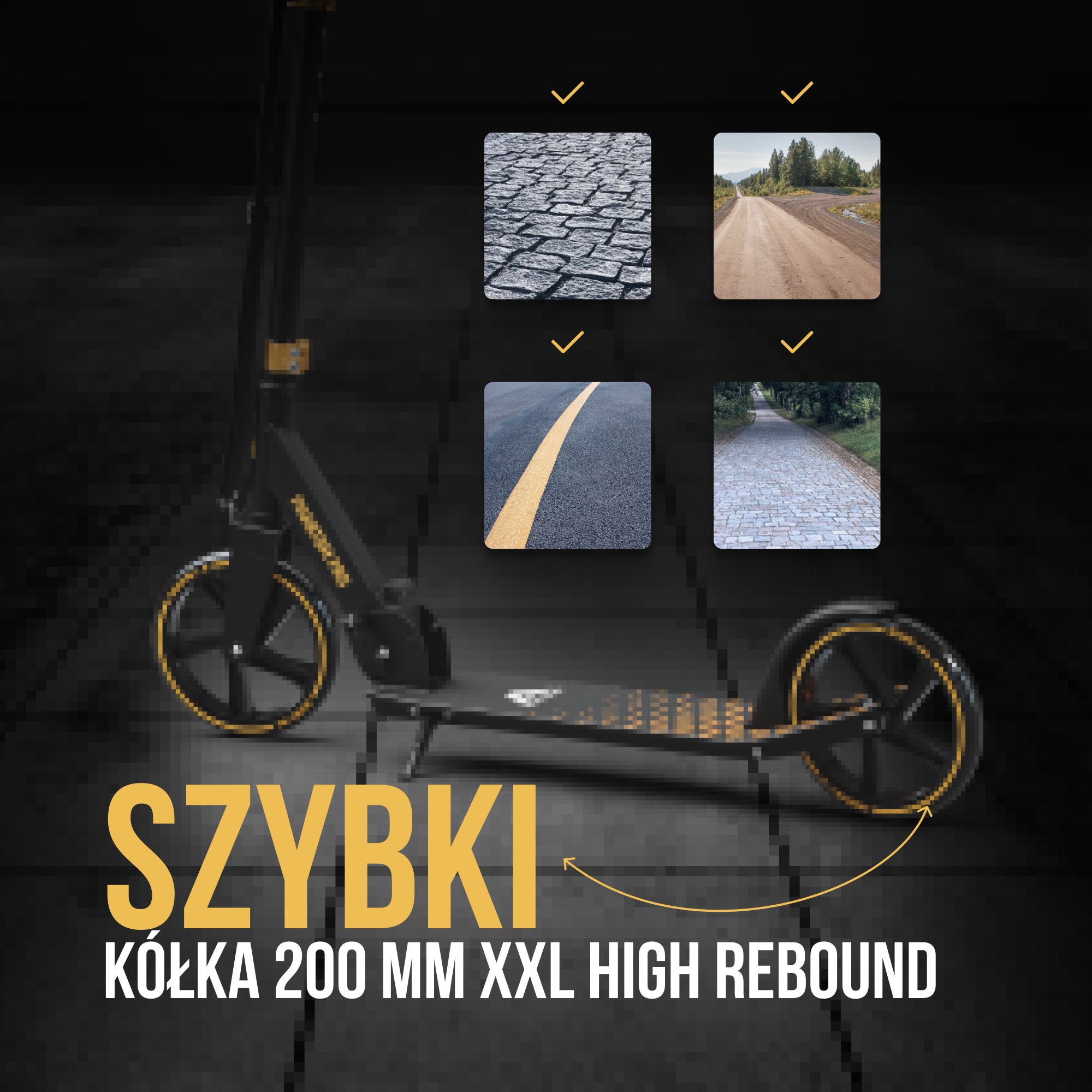 Apollo - Składana hulajnoga miejska dla dzieci „Phantom” z regulowaną wysokością kierownicy - Złoty