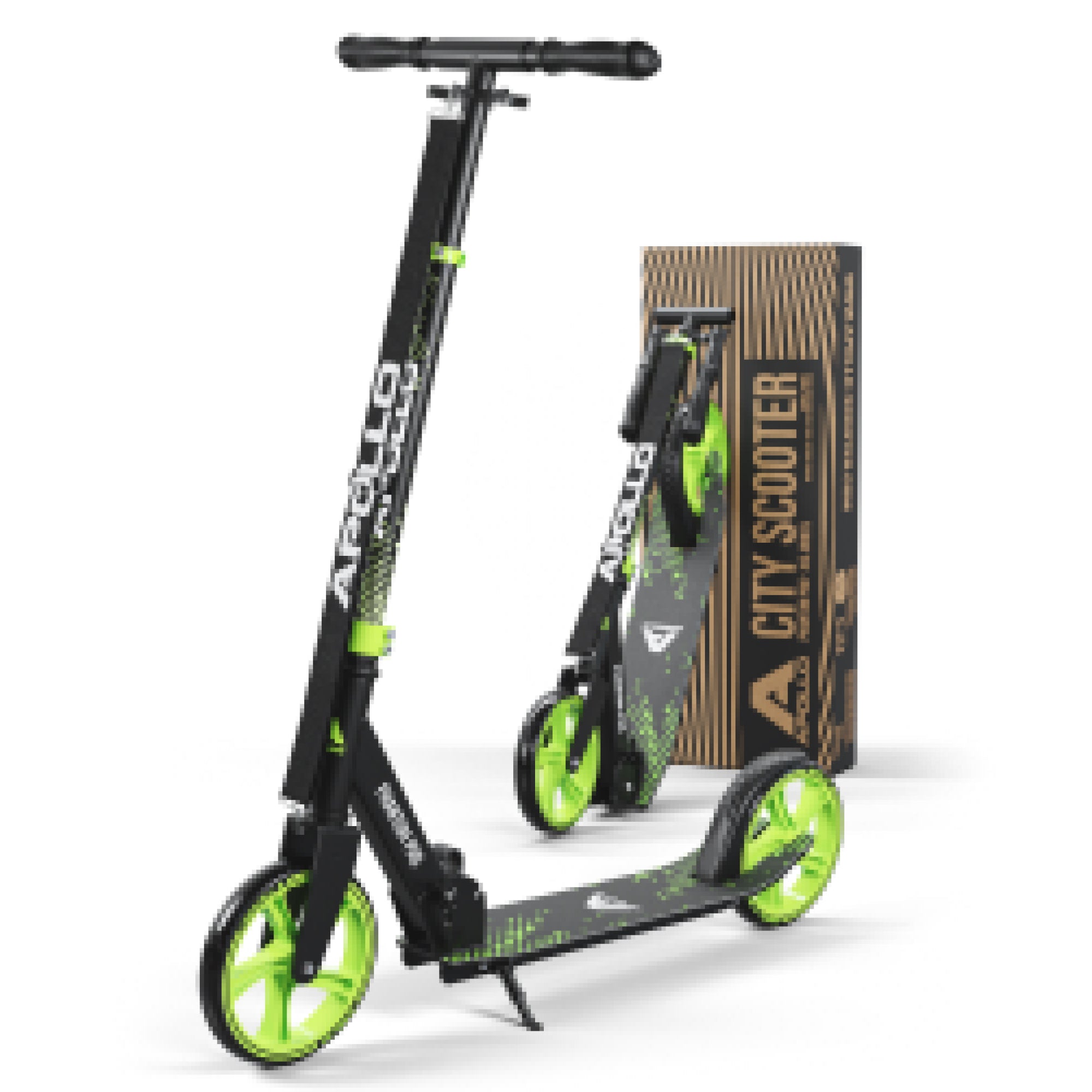 Apollo - Składana hulajnoga miejska dla dzieci „Phantom” z regulowaną wysokością kierownicy - Zielony