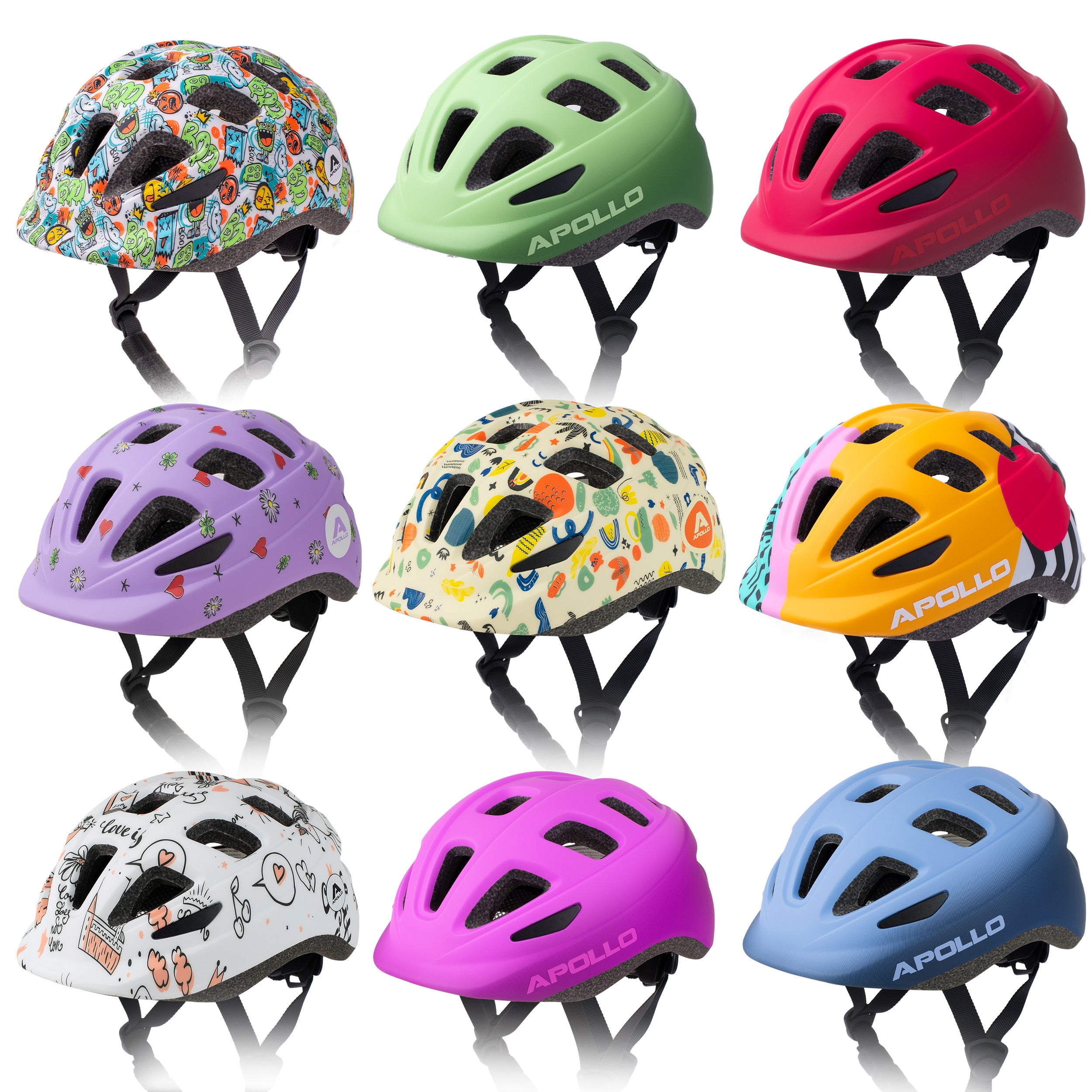 Apollo - Apollo kask rowerowy dla dzieci, kask dla dzieci i młodzieży, kask multi-sportowy -