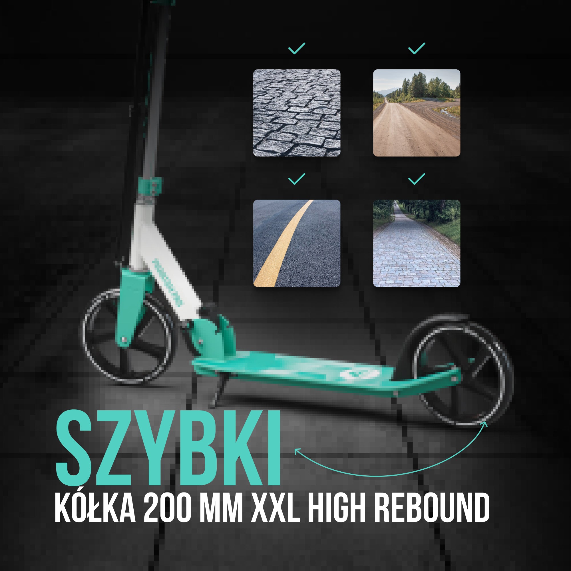 Apollo - Składana hulajnoga miejska dla dzieci „Phantom” z regulowaną wysokością kierownicy - Miętowy