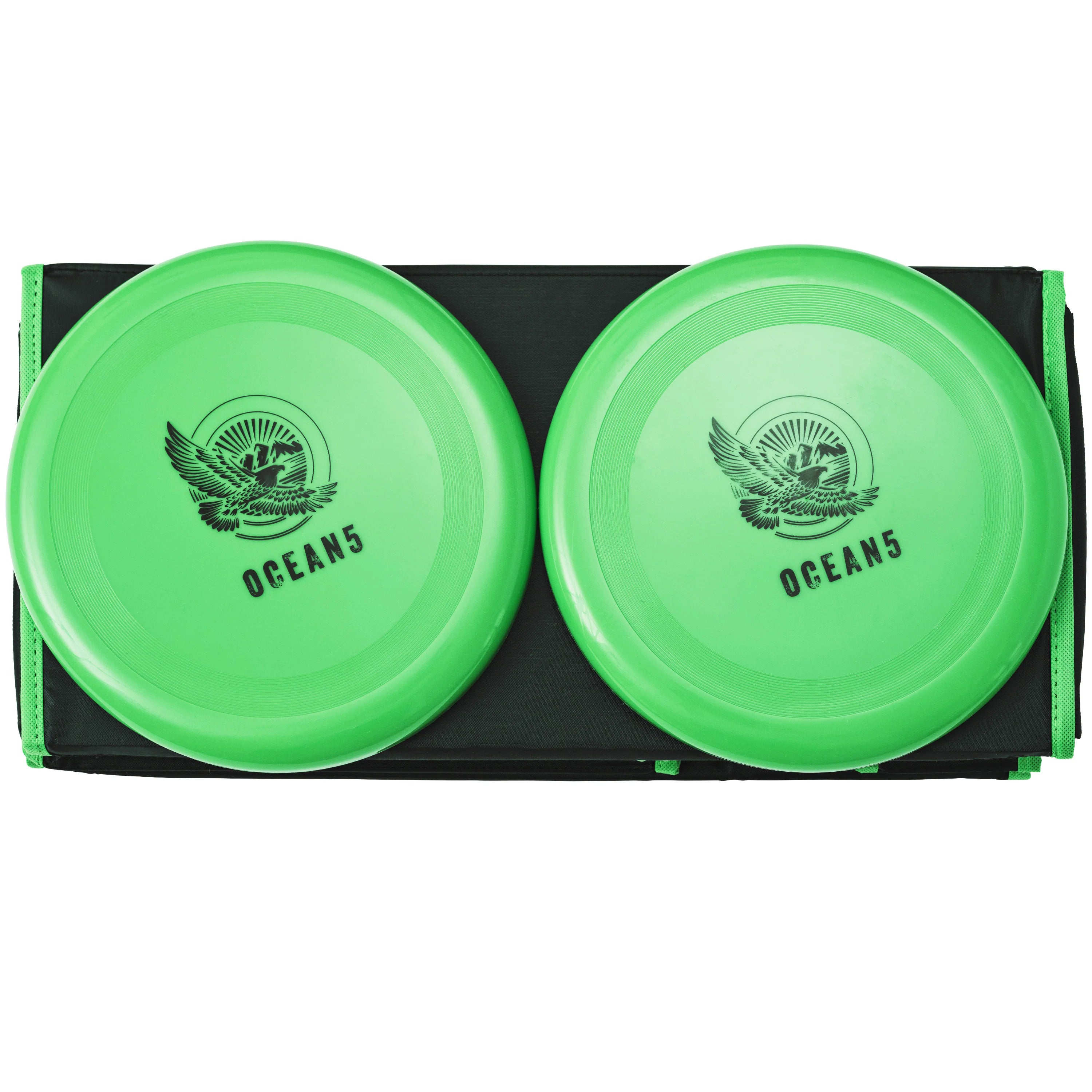 Ocean 5 - Zestaw Disc Jam - zabawna gra w rzucanie, gra na świeżym powietrzu, gra plażowa dla 4 osób - Zielony