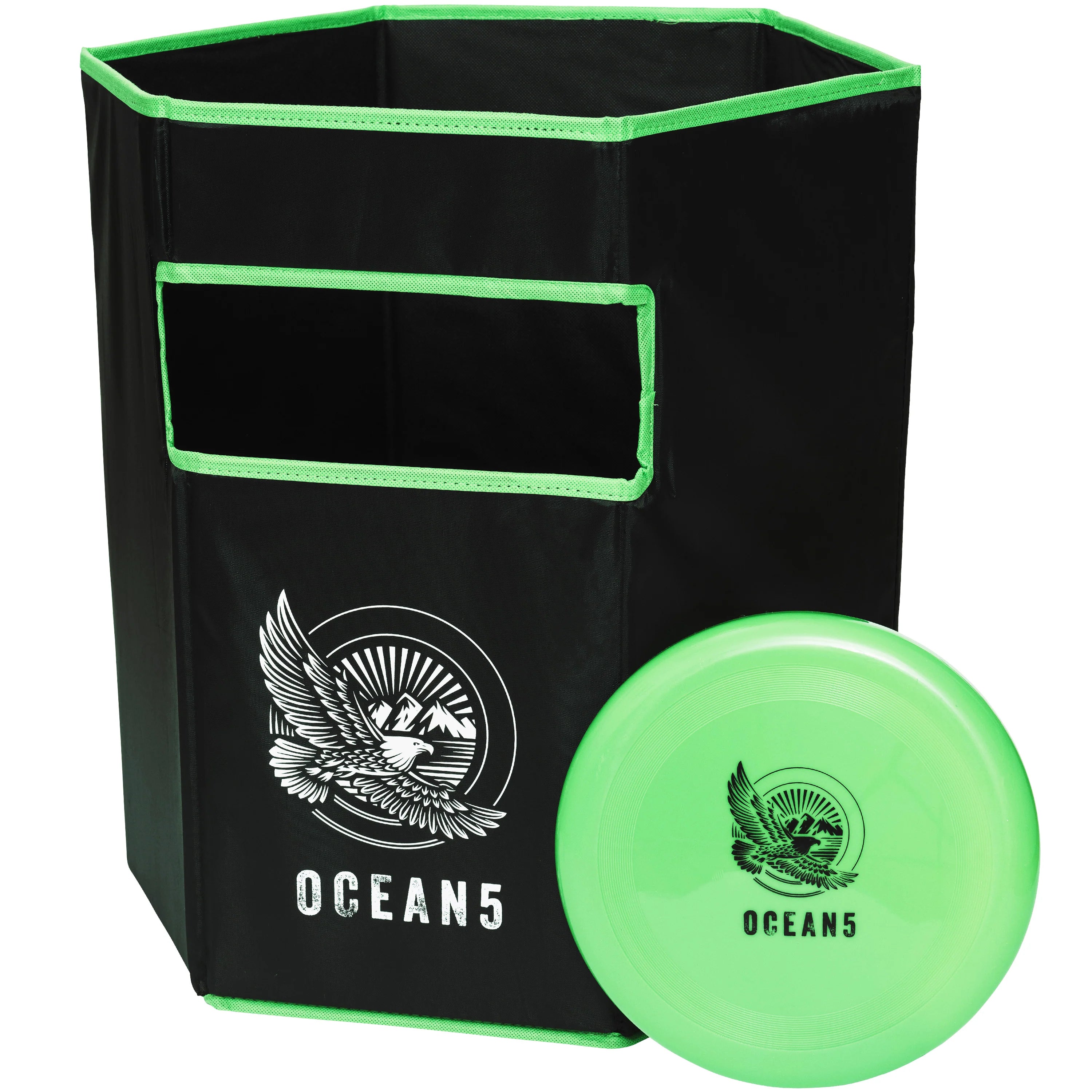 Ocean 5 - Zestaw Disc Jam - zabawna gra w rzucanie, gra na świeżym powietrzu, gra plażowa dla 4 osób - Zielony