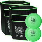 Ocean 5 - Zestaw Disc Jam - zabawna gra w rzucanie, gra na świeżym powietrzu, gra plażowa dla 4 osób - Zielony