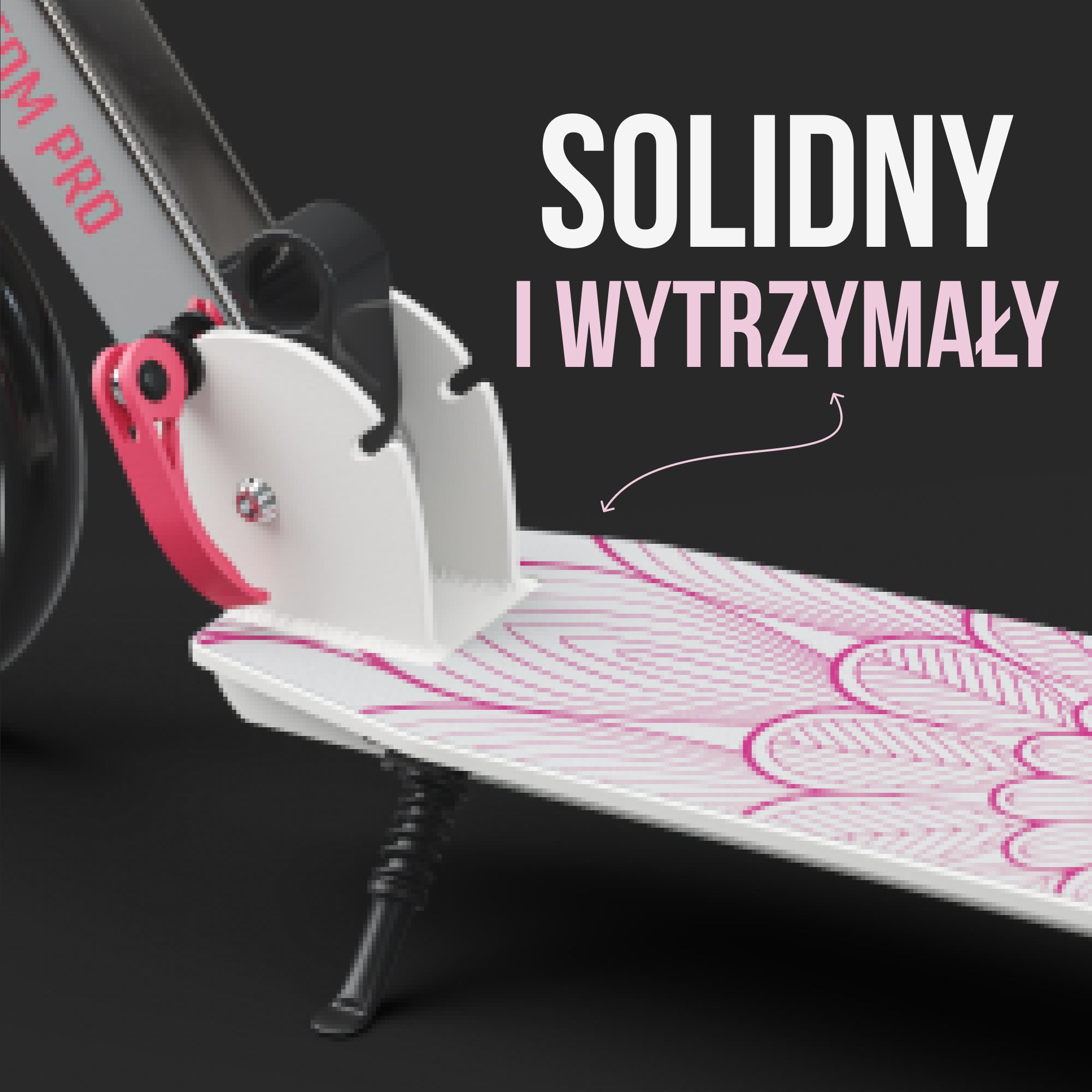 Apollo - Składana hulajnoga miejska dla dzieci „Phantom” z regulowaną wysokością kierownicy - Różowy